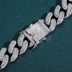 Imagen de Cadena Cubana Rhinestone Beans Claw 20 Inches Nº12