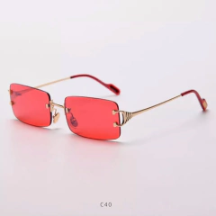 Imagen de Anteojos Gafas Sol Sin Marco Rectangular Trap Rap Retro 93