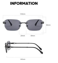 Anteojos Gafas Sol Sin Marco Hexagonal Madera Vintage 98