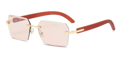 Image of Anteojos Gafas Sol Sin Marco Madera Vintage Retro Nº97