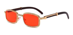 Anteojos Lentes Sol Hype Rectangular Strass Retro Vintage 2056