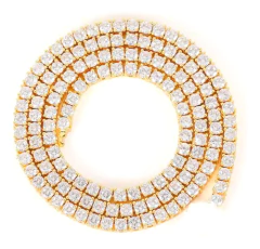 Imagen de Cadena Tennis Piedra Strass Dorada Plateada Hip Hop Trap 54