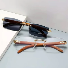 Gafas Anteojos De Sol Madera Retro Vintage Sin Marco 75 en internet