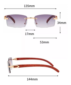 Anteojos Gafas Sol Sin Marco Madera Vintage Retro 100 - comprar online