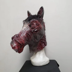 Imagen de Mascara De Latex Caballo Zombie Negro Disfraz Halloween Importadas
