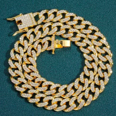 Cadena Cubana Piedra Strass Dorada Plateada Trap Style 5 on internet