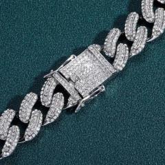 Cadena Cubana Rhinestone Beans Claw Drip Nº12 Dorada Plata - online store
