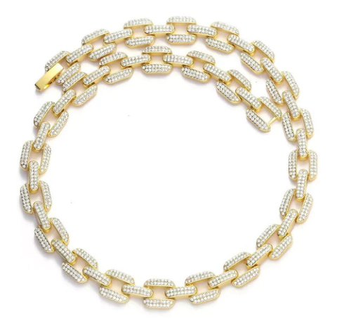 Cadena Cubana Piedra Strass Chain Claw 18 Inches Nº3