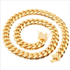 Cadena Cubana Acero Inoxidable 20mm Nº7 Trap Drip Dorada - comprar online