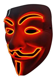 Imagen de Mascara Anonymous Led Nocturna Halloween Disfraz Hype