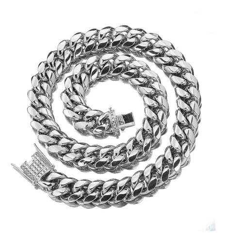 Cadena Cubana Stainless Steel Mariposa 24 Inches Nº6