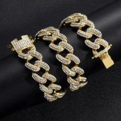Cadena Cubana Rhinestone Beans Claw 20 Inches Nº12 en internet