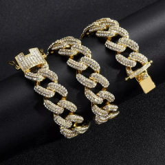Cadena Cubana Rhinestone Beans Claw 24 Inches Nº12 - KITCH TECH
