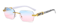 Image of Anteojos Lentes Sol Hexagonal Sin Marco Retro Vintage Nº91