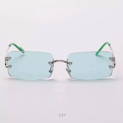 Anteojos Gafas Sol Sin Marco Rectangular Trap Rap Retro 93 - comprar online