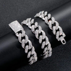 Cadena Cubana Piedra Strass Dorada Plateada Hip Hop Trap 59 - comprar online