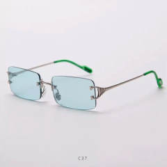 Anteojos Gafas Sol Sin Marco Rectangular Trap Rap Retro 93 en internet