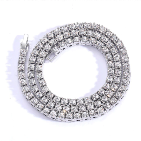 Cadena Tennis Piedra Strass Dorada Plateada Hip Hop Trap 54