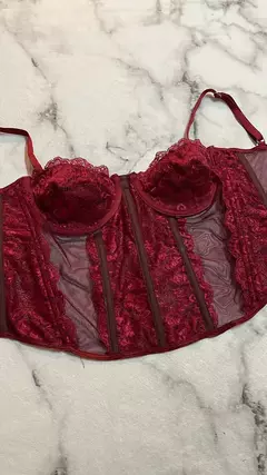 Corset Top Urbano Regulable Importado Encaje Bordo en internet