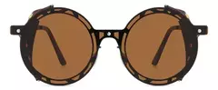 Anteojos de Sol Rojo Granadina Steampunk Y2K Patillas Cuero