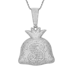 Dije "Bolsa" Baño de Oro 14k Con Cadena Simple Full Strass - comprar online