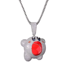 Dije "Kirby" Baño de Oro 14k Con Cadena Simple Full Strass 150 USD - comprar online