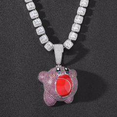 Dije "Kirby" Baño de Oro 14k Con Cadena Simple Full Strass 150 USD - KITCH TECH