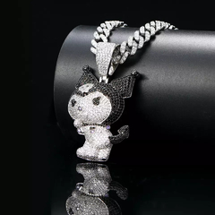 Dije "Kuromi" Baño de Oro 14k Con Cadena Simple Full Strass - comprar online