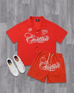 Camisa Remera Boxy Fit Signature Button Up Rojo 160 U$D - comprar online