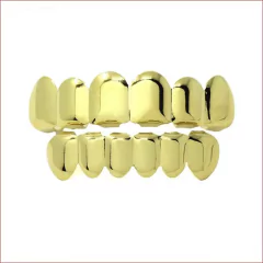 Grillz Parrilla de Dientes Dorados 6x6 Dientes Superior/Inferior
