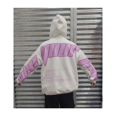 Buzo Hoodie Take Your Time Blanco Violeta en internet