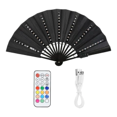Abanico Led Pixel RGB Grande Bamboo Control Remoto - Negro - comprar online