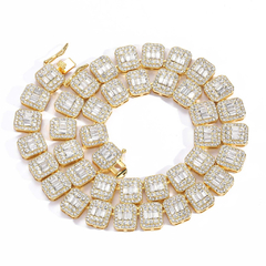 Cadena Cubana Piedra Strass Dorada Plateada Hip Hop Trap 53 - 24 Inch