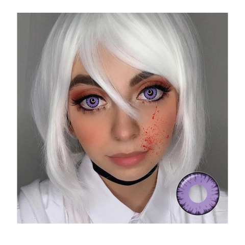 Lentes de contacto fantasía cosplay anime Kimetsu Violeta CL253
