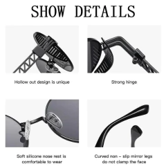 Anteojos de Sol Redondos Steampunk Retro Metalicos - KITCH TECH