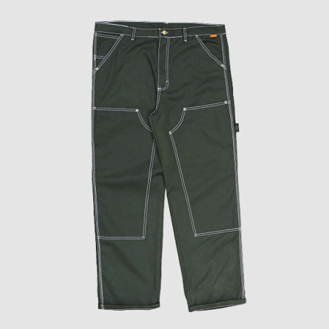 Double Knee Pants Olive Green