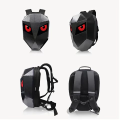 Mochila Rigida Luz Led Con Ojos Casco Moto Carbono Bluetooth - tienda online
