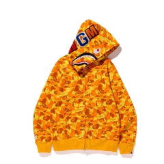 Campera Hoodie BAPE X PUBG Full Zip Shark Camo Yellow (AAA) - 220 USD