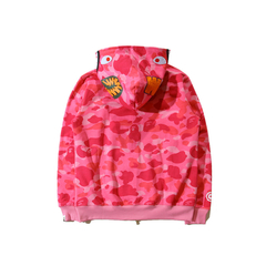 Campera Hoodie BAPE Full Zip Shark Camo Pink Fluo (AAA) - 220USD - comprar online
