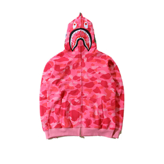 Campera Hoodie BAPE Full Zip Shark Camo Pink Fluo (AAA) - 220USD