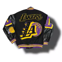 Campera Varsity Universitaria Lakers Negra - comprar online