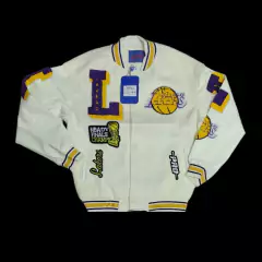 Campera Varsity Universitaria Lakers Blanca