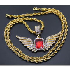 Cadena C/ Dije C/ Strass Gema C/ Alas Mod 1