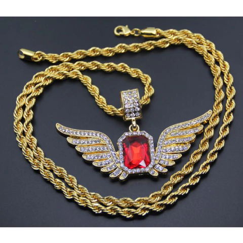 Cadena C/ Dije C/ Strass Gema C/ Alas Mod 1