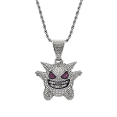 Dije "Gengar" Baño de Oro 14k Con Cadena Simple Full Strass - comprar online