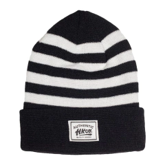 Gorrito de Lana Rayado Blanco y Negro