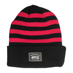 Gorrito de Lana Rayado Rojo y Negro