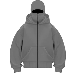 Buzo Hoodie Zip Code Balaclava Full Grey - comprar online