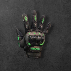 Guante Motociclista con protección nudillos Verde/Negros - KITCH TECH