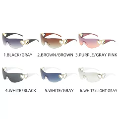 Anteojos de Sol Y2K Corazones Steampunk Envolvente Curvo NºA002 - buy online